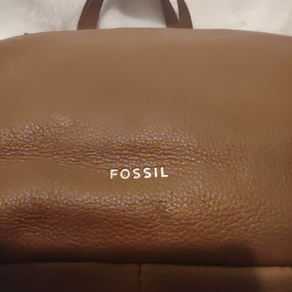 Fossils Sydney Brown Leather Shopper Tote - Picture 5 of 12